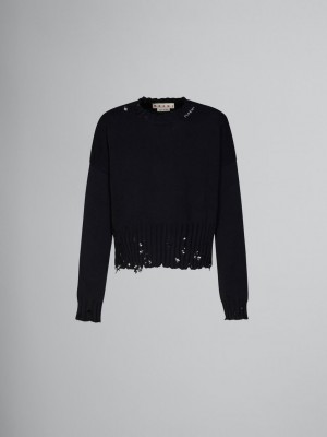 Marni Bomull Boxy Tröja Svarta | LSETR34643