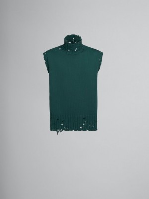 Marni Bomull Vest Gröna | SEEAH14825