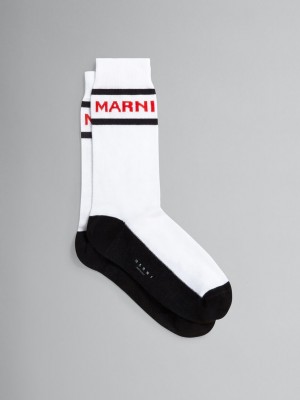 Marni Bomull With Logo Vita | TSEWZ93139