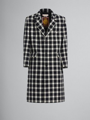 Marni Checked Ull Coat Svarta | GSEUC20170