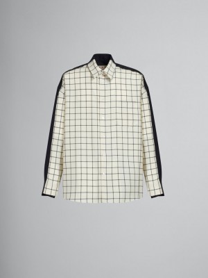 Marni Checked Ull Shirt With Plain Back Vita | GSEEC62318