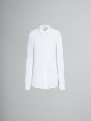 Marni Fitted Poplin Shirt With Balloon Sleeves Vita | ZSENQ98134