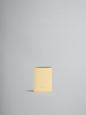 Marni Läder Bifold Venice Wallet With Marbled Interior Ljusgula | LSETR86228