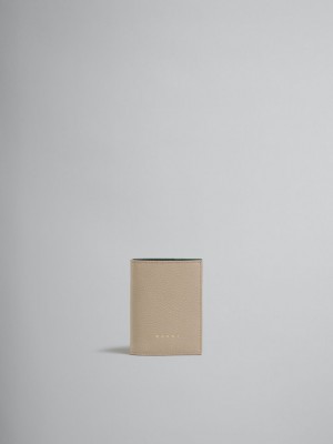 Marni Läder Bifold Venice Wallet With Marbled Interior Ljusbruna | ASEWC67943