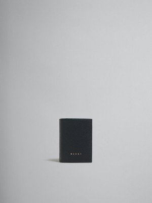 Marni Läder Bifold Venice Wallet With Marbled Interior Svarta | XSEGW33571