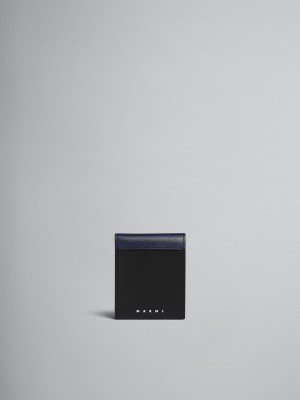 Marni Läder Bi-fold Wallet Blå Svarta | USETG54268