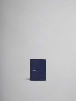 Marni Läder Bi-fold Wallet Blå | MSEFT50148
