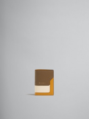 Marni Läder Bi-fold Wallet Bruna Vita Orange | SSEVO60454