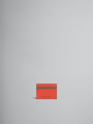 Marni Läder Card Case Orange Bruna | USETG75007