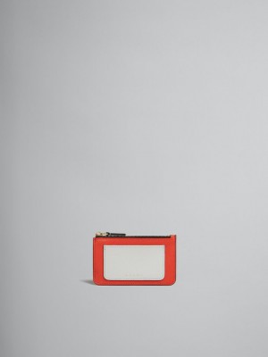 Marni Läder Card Case Orange Vita Beige | QSEWA91860