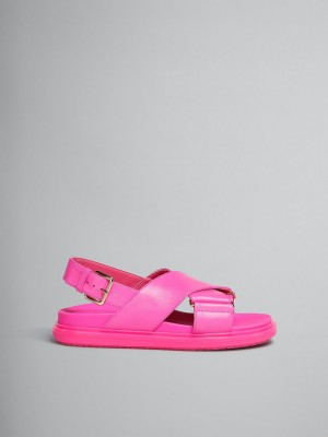 Marni Läder Fussbett Fuchsia | SENZX80639