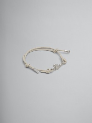 Marni Läder Logo Bracelet Vita | ASEDF39383