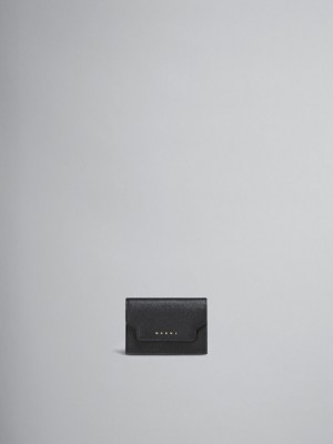 Marni Läder Tri-fold Wallet Svarta | BSESO78483