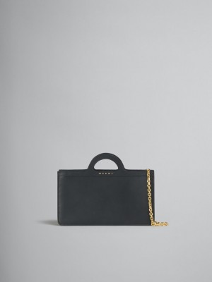 Marni Läder Tropicalia Long Wallet With Chain Rem Svarta | LSESX55798