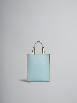 Marni Museo Mini Bag Läder Ljusblå Orange Vita | SEJVR76621