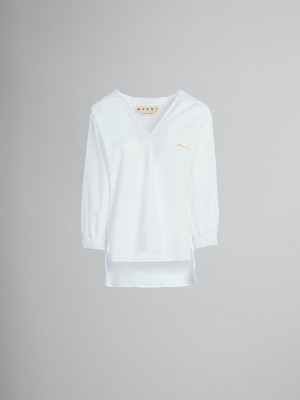 Marni Square-neck Top In Bio Poplin Vita | SEJVR15509