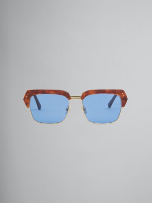 Marni Three Gorges Metal And Acetate Blå | SEJBT76601