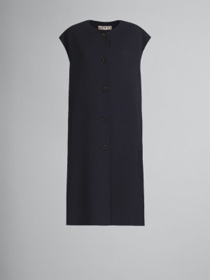 Marni Ull Long Vest Svarta | ESEHC76678