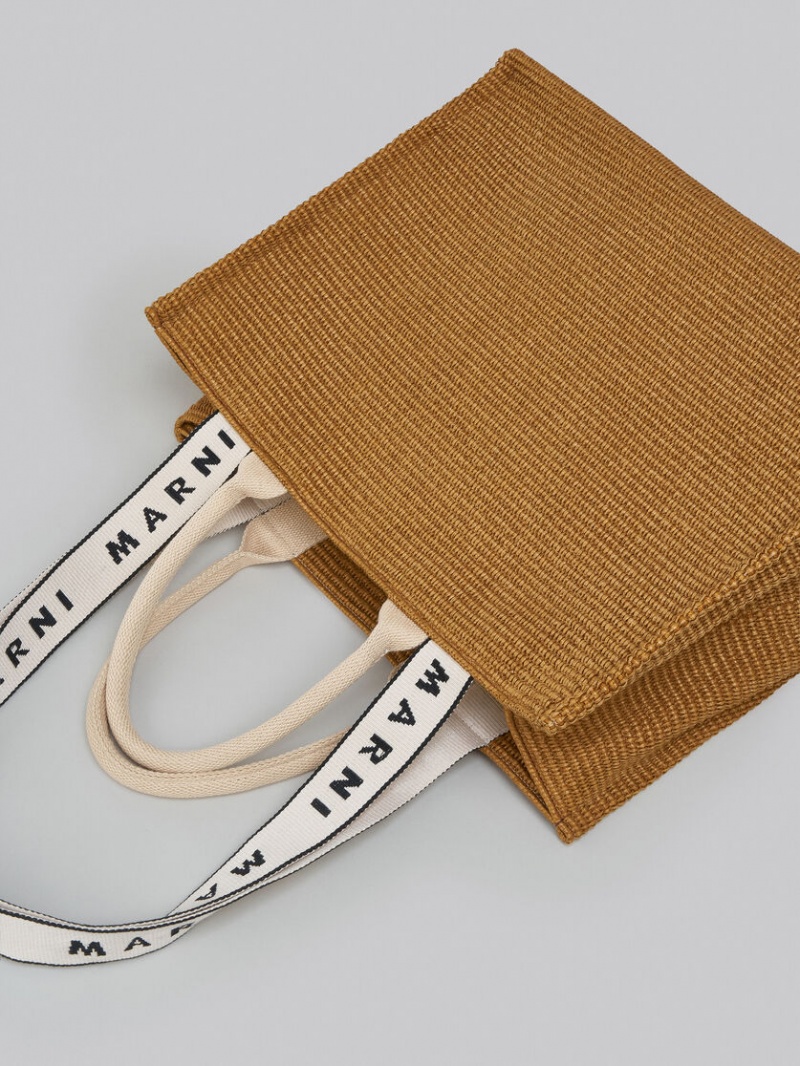 Marni Bey Tote Bag Raffia Bruna | ZSEMJ55242