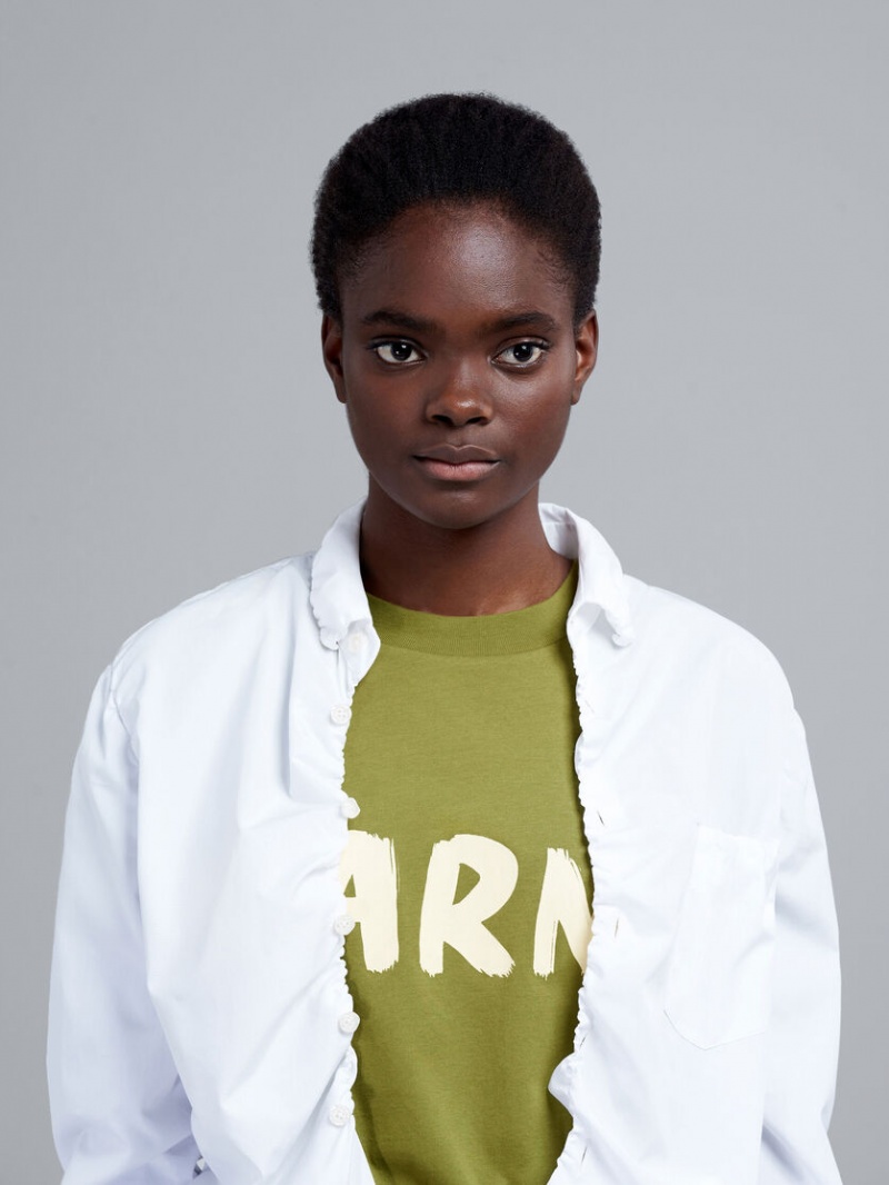Marni Bio Poplin Shirt Vita | FSEHY32826
