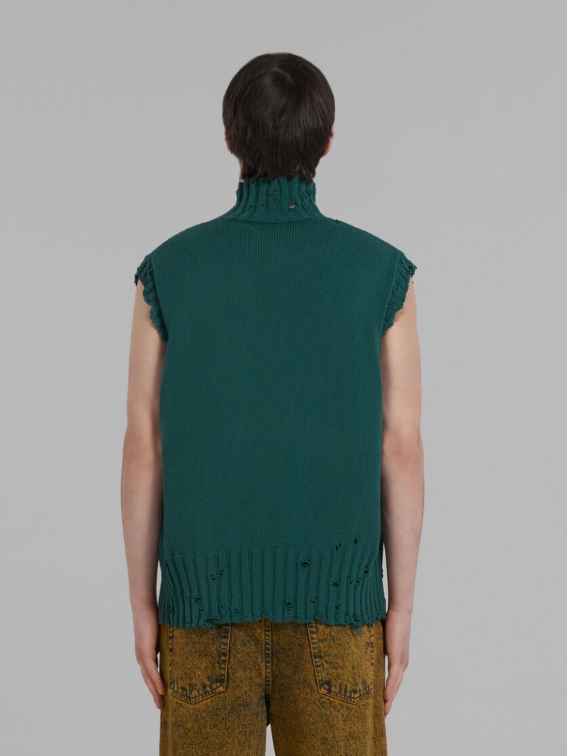 Marni Bomull Vest Gröna | SEEAH14825