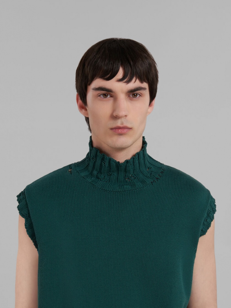 Marni Bomull Vest Gröna | SEEAH14825