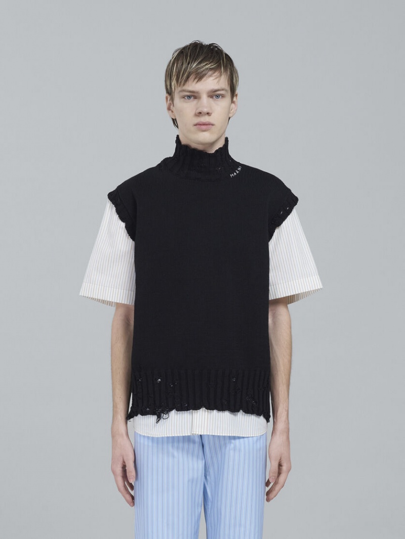 Marni Bomull Vest Svarta | SSEVO98057