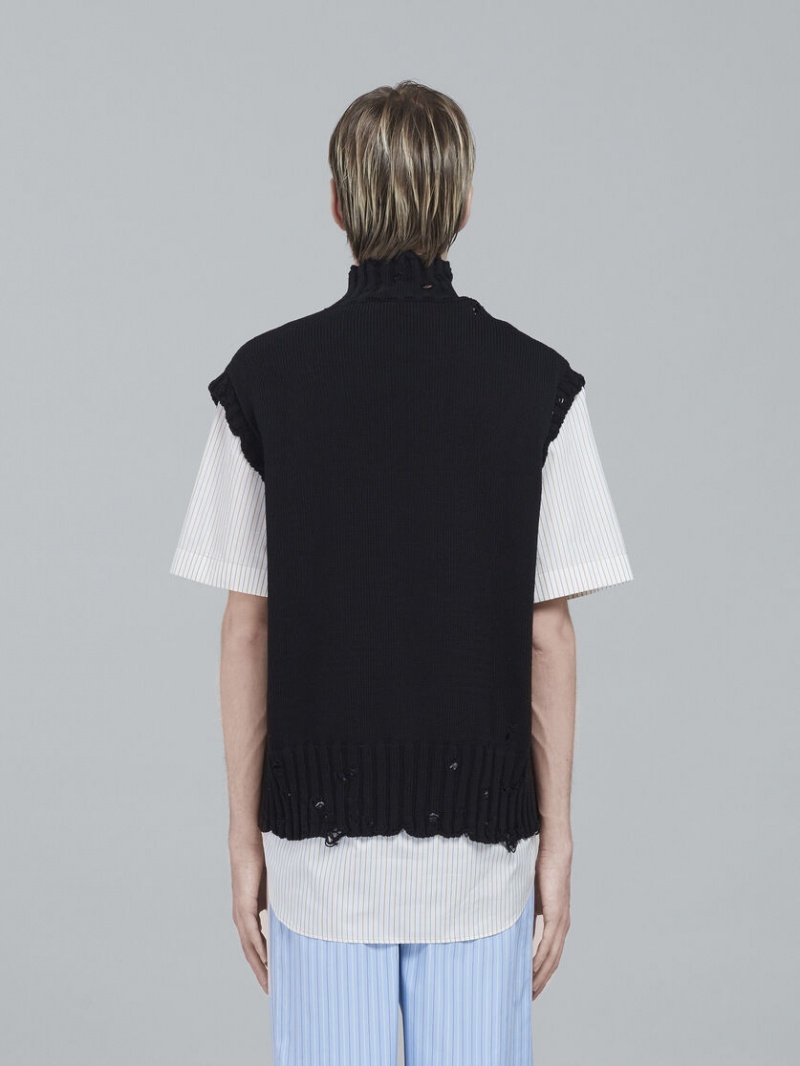 Marni Bomull Vest Svarta | SSEVO98057