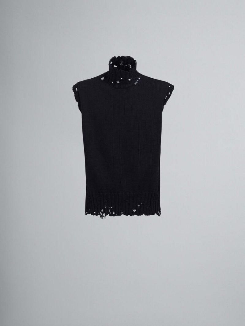 Marni Bomull Vest Svarta | SSEVO98057