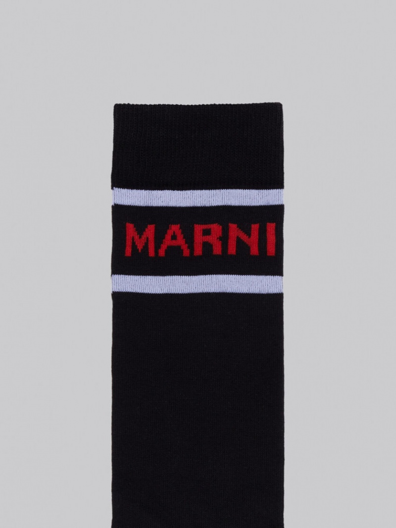 Marni Bomull With Logo Svarta | SEJBT73125