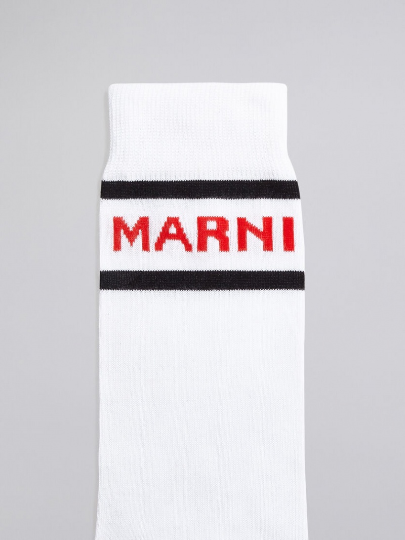 Marni Bomull With Logo Vita | TSEWZ93139
