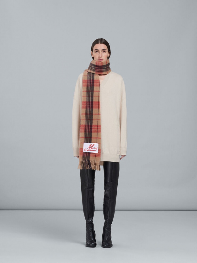Marni Check Ull Scarf Bruna | SSEVO87052