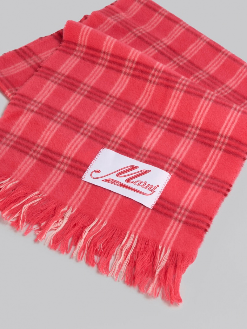 Marni Check Ull Scarf Rosa Rosa | SSEVO15422