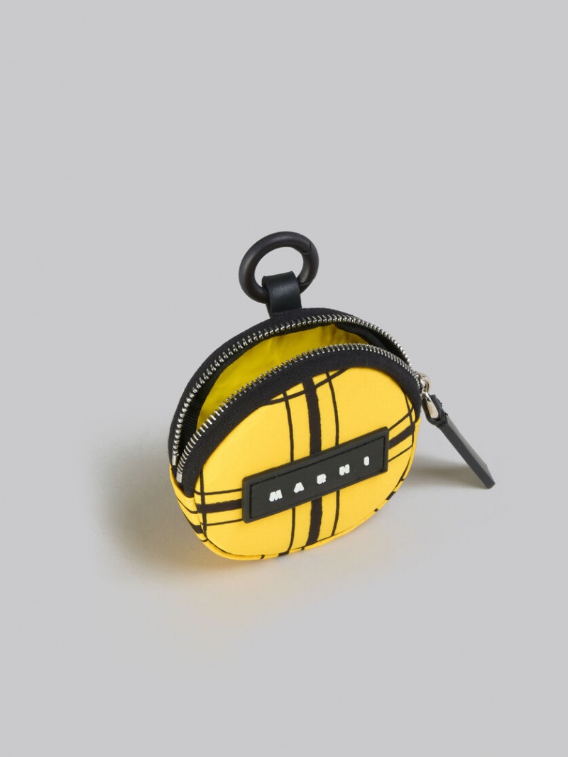 Marni Checked Nylon Puff Pouch Gula | SEXMI22717