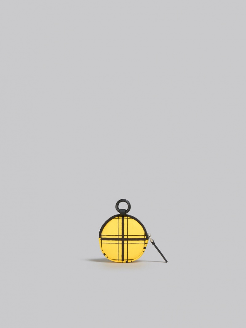 Marni Checked Nylon Puff Pouch Gula | SEXMI22717