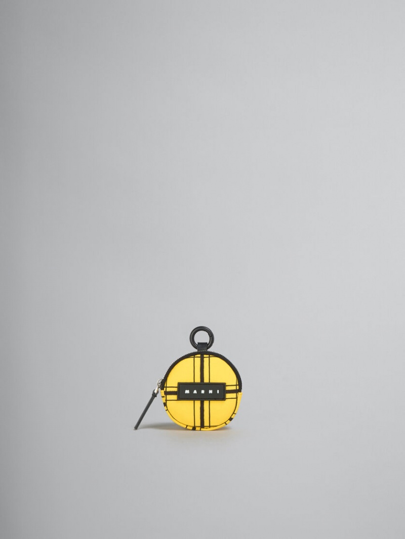 Marni Checked Nylon Puff Pouch Gula | SEXMI22717