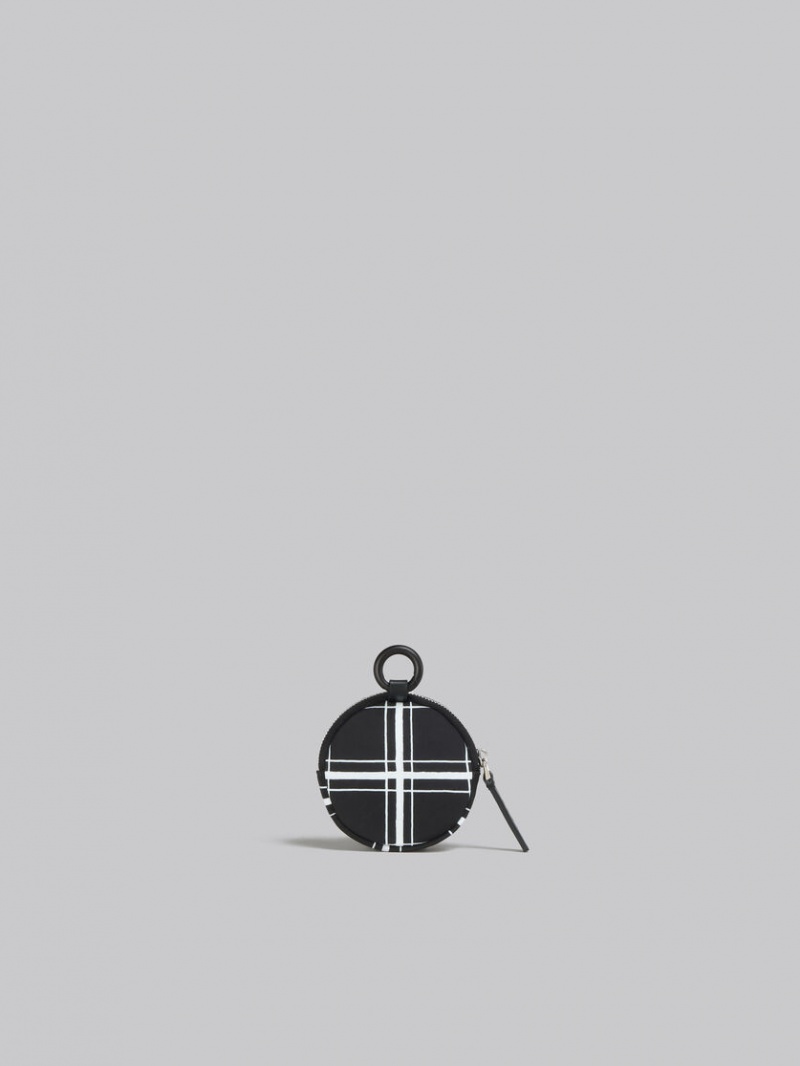 Marni Checked Nylon Puff Pouch Svarta | GSEUC35783