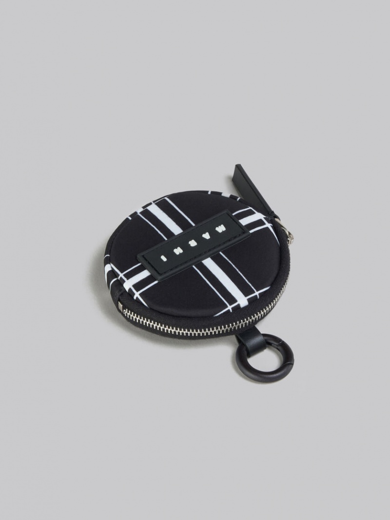 Marni Checked Nylon Puff Pouch Svarta | GSEUC35783