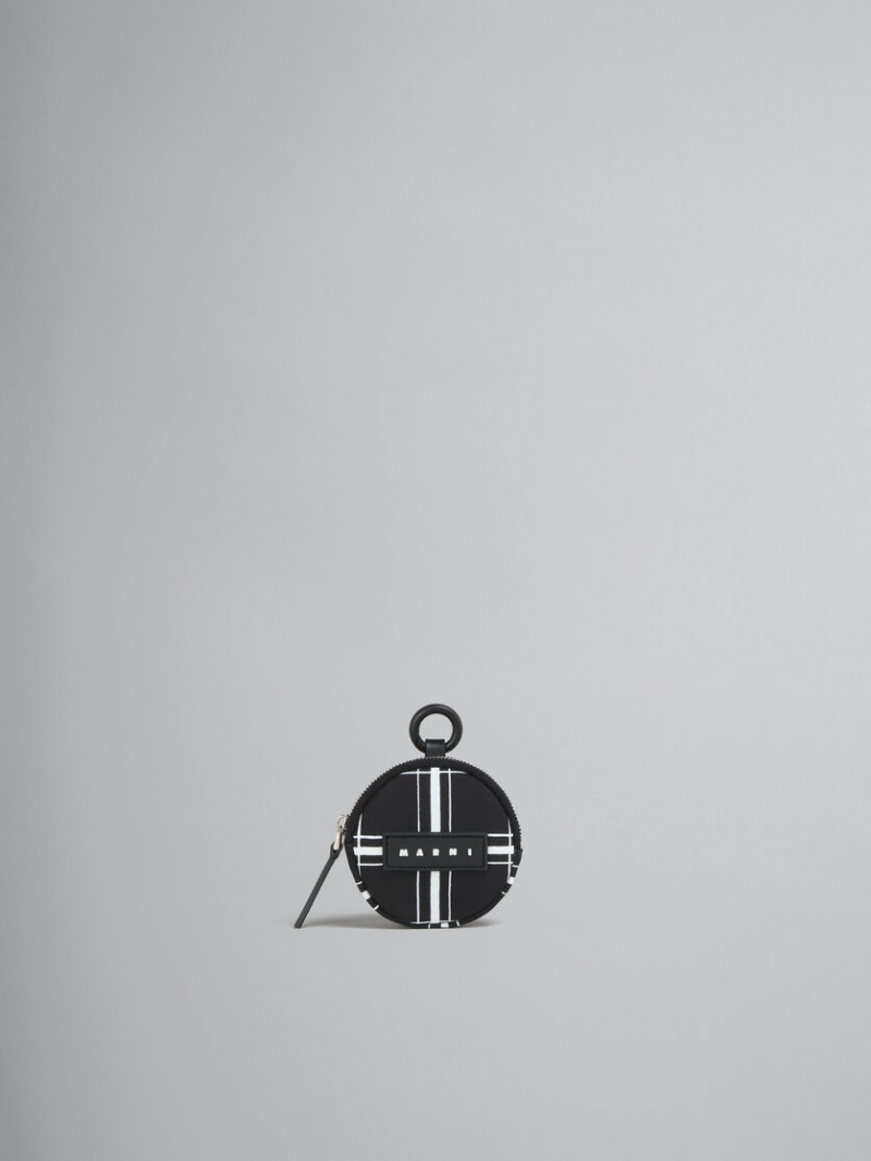 Marni Checked Nylon Puff Pouch Svarta | GSEUC35783
