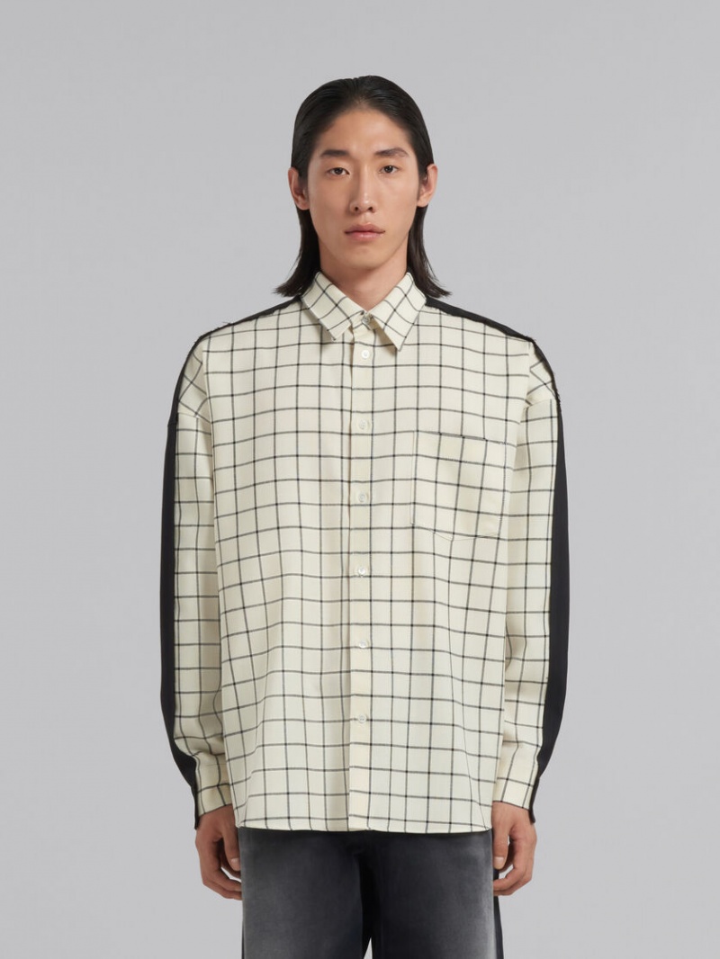 Marni Checked Ull Shirt With Plain Back Vita | GSEEC62318