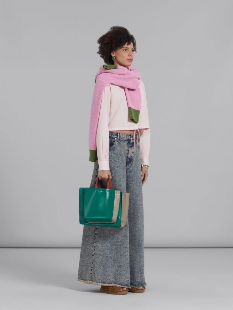 Marni Cropped Shirt In Bio Poplin Rosa | FSEUI27962