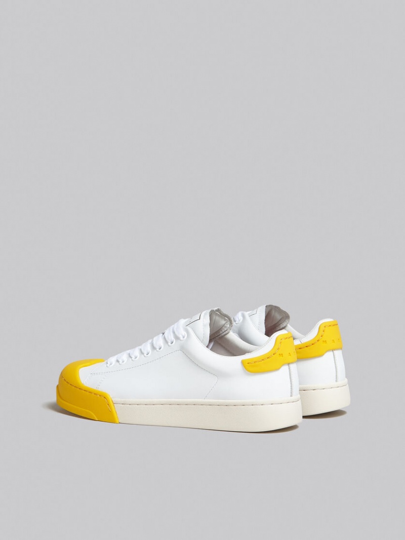 Marni Dada Bumper Sneaker Läder Vita Gula | ESEVG77984