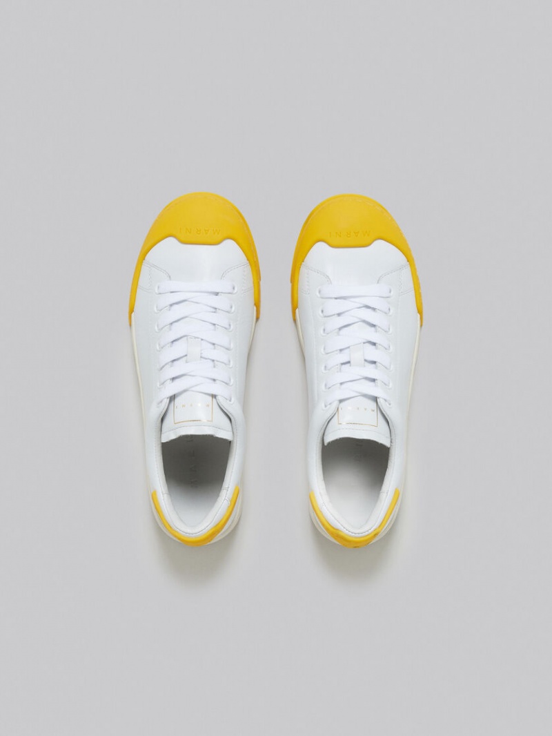 Marni Dada Bumper Sneaker Läder Vita Gula | ESEVG77984