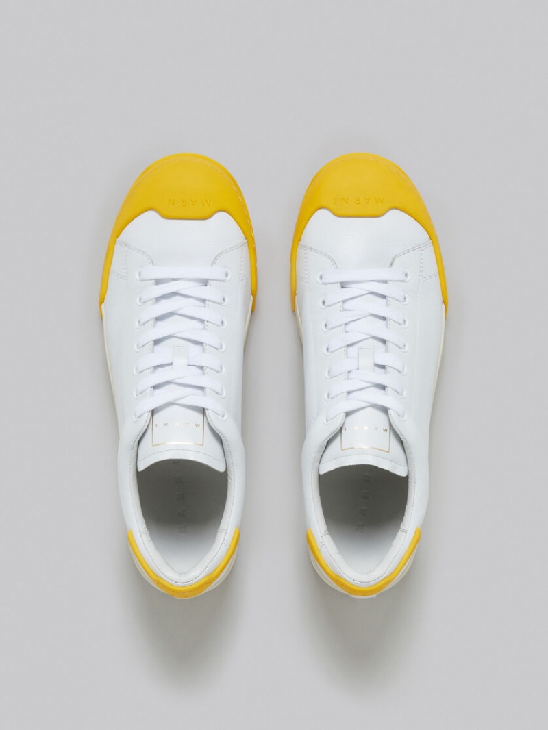 Marni Dada Bumper Sneaker Läder Vita Gula | BSESD33213