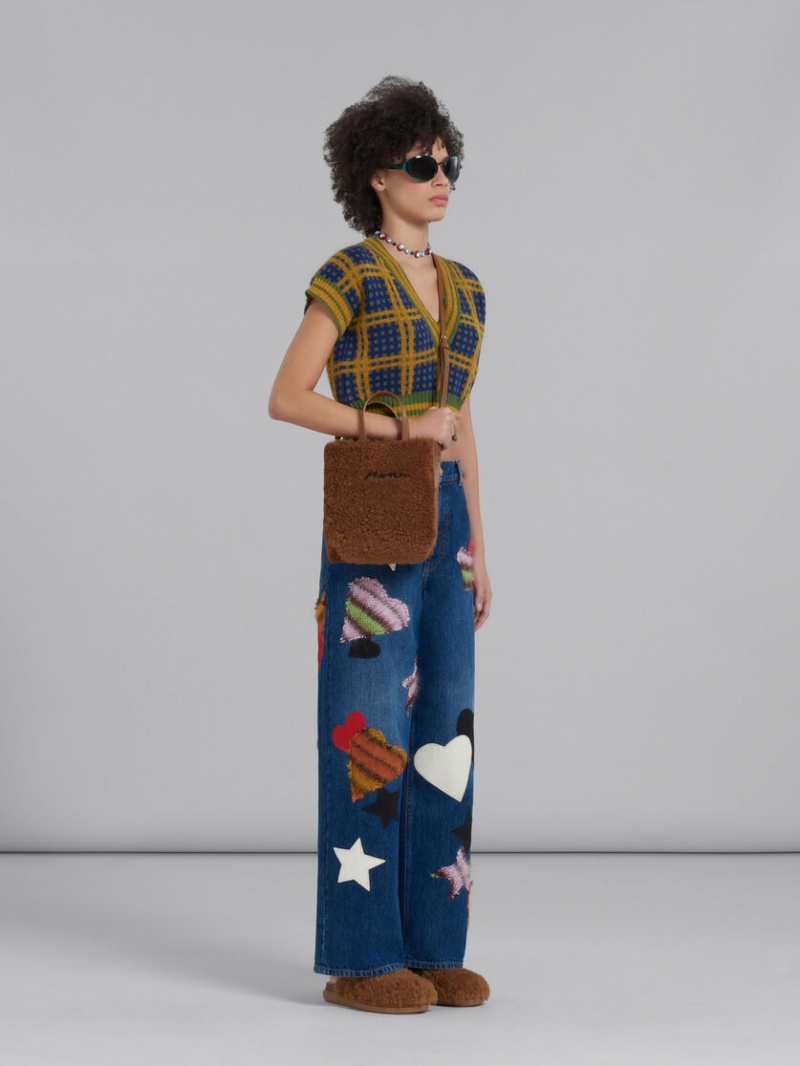 Marni Denim Trousers With Patches Blå | SSENY86849