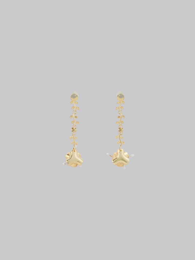 Marni Enamelled Metal Flower Drop Blommiga | ZSENQ20622