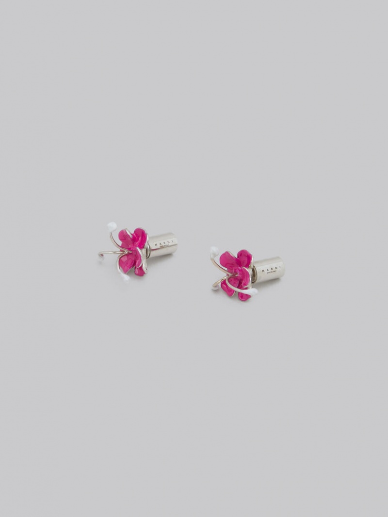 Marni Enamelled Metal Flower Stud Blommiga | TSEWZ93387