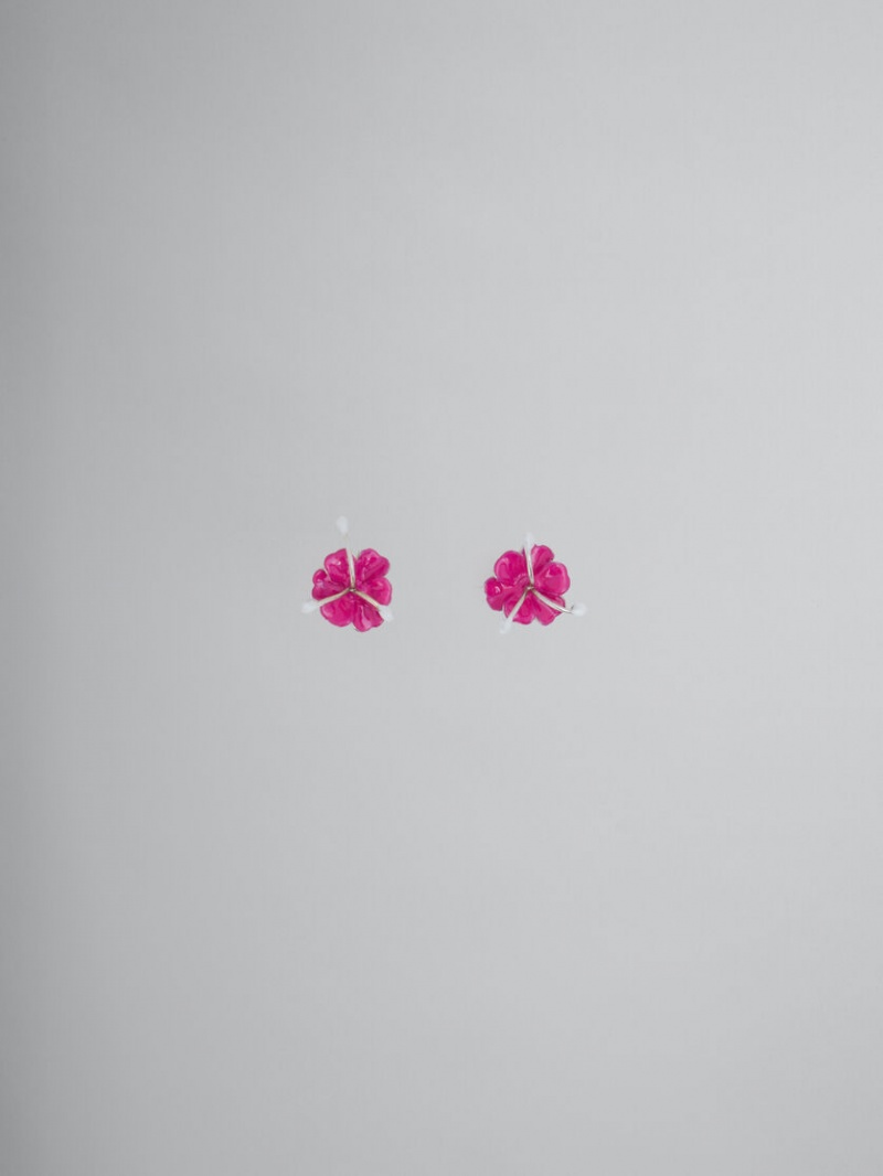 Marni Enamelled Metal Flower Stud Blommiga | TSEWZ93387