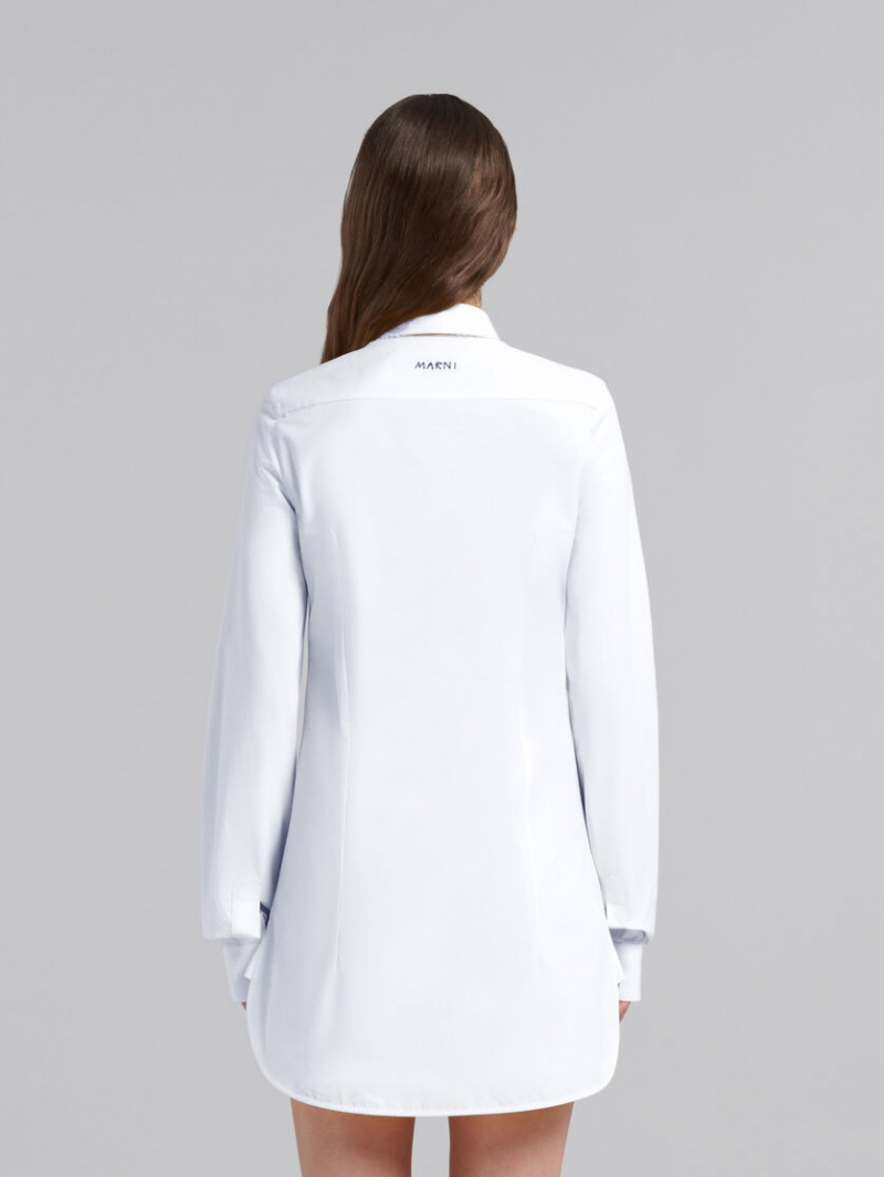 Marni Fitted Poplin Shirt With Balloon Sleeves Vita | ZSENQ98134