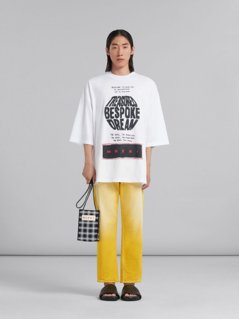 Marni Jacquard Check Mini Shoulder Bag Svarta Vita | SEDFL10342